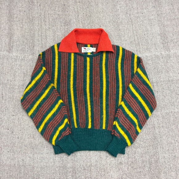 Vintage Other - Vintage Herald House Sweater Small Green 1970s Striped Collared‎
